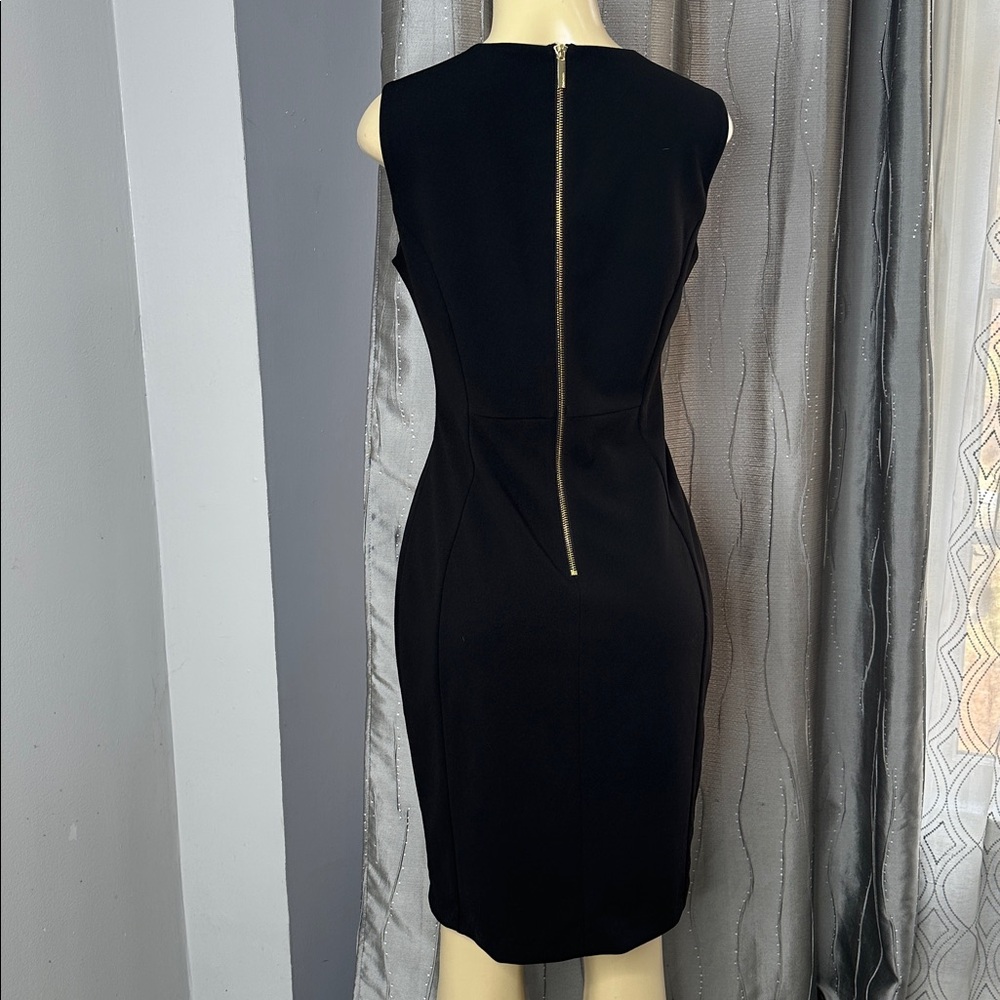 Calvin Klein Women's Black Sheath Dress Size 8 sleeveless Midi - Picture 5 of 9
